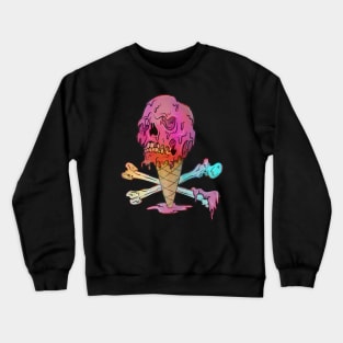 Dripping Ice Cream Cone Melting Skull Crewneck Sweatshirt